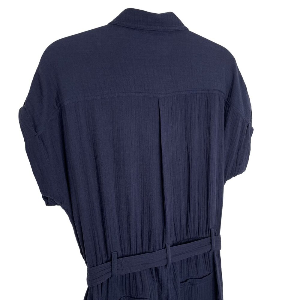 Soft Surroundings Navy Natasha Gauze Jumpsuit, L - Picture 6 of 11